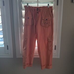 Free People Orange Cropped Pants